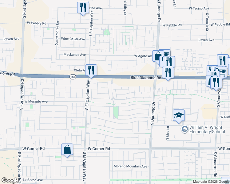 map of restaurants, bars, coffee shops, grocery stores, and more near 9333 Leaping Deer Place in Las Vegas