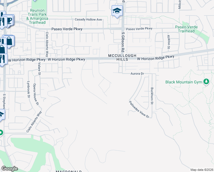 map of restaurants, bars, coffee shops, grocery stores, and more near 1054 Vincenzo Lane in Henderson