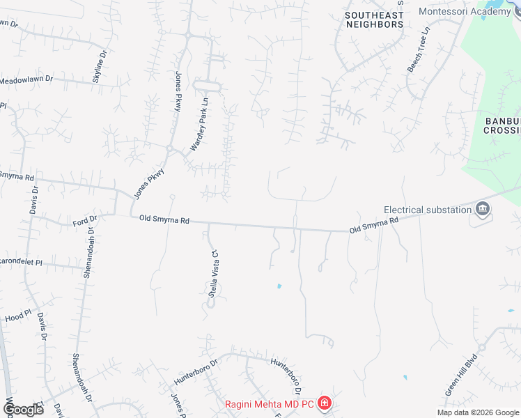map of restaurants, bars, coffee shops, grocery stores, and more near 9215 Old Smyrna Road in Brentwood