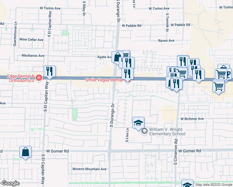 map of restaurants, bars, coffee shops, grocery stores, and more near 8605 Tomnitz Avenue in Las Vegas