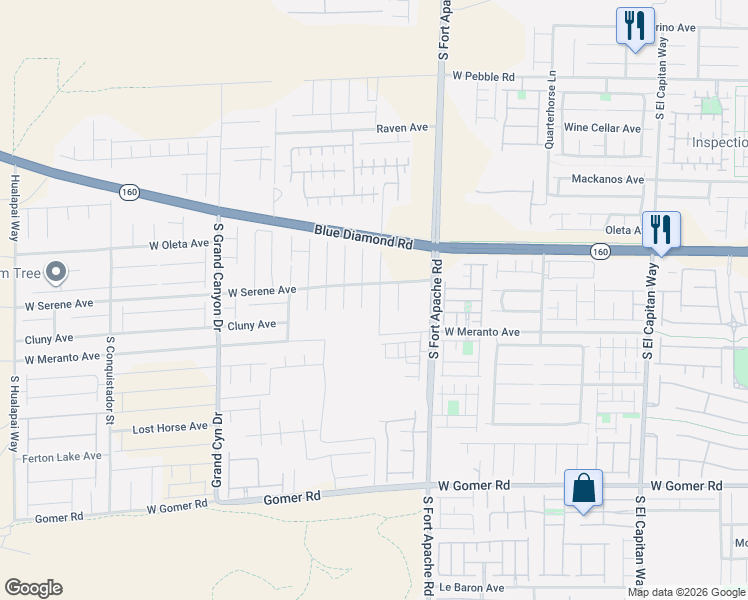 map of restaurants, bars, coffee shops, grocery stores, and more near 9327 South Chieftain Street in Las Vegas