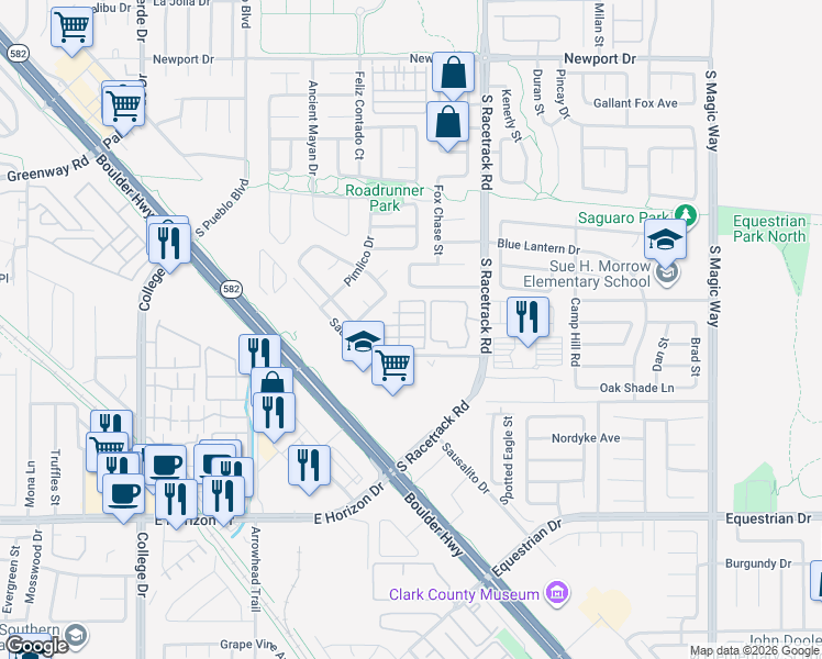 map of restaurants, bars, coffee shops, grocery stores, and more near 693 Harbor Mist Avenue in Henderson