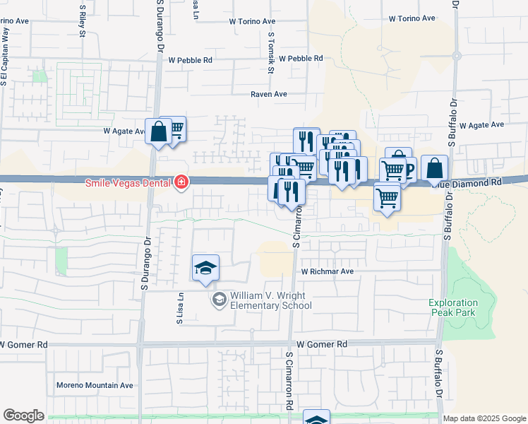 map of restaurants, bars, coffee shops, grocery stores, and more near 9335 Clear Day Lane in Las Vegas