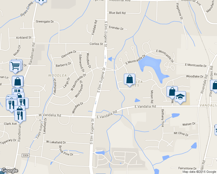 map of restaurants, bars, coffee shops, grocery stores, and more near 7 Woodlea Valley Cove in Greensboro