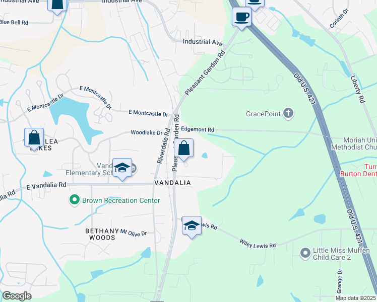 map of restaurants, bars, coffee shops, grocery stores, and more near 804 Dutch Court in Greensboro