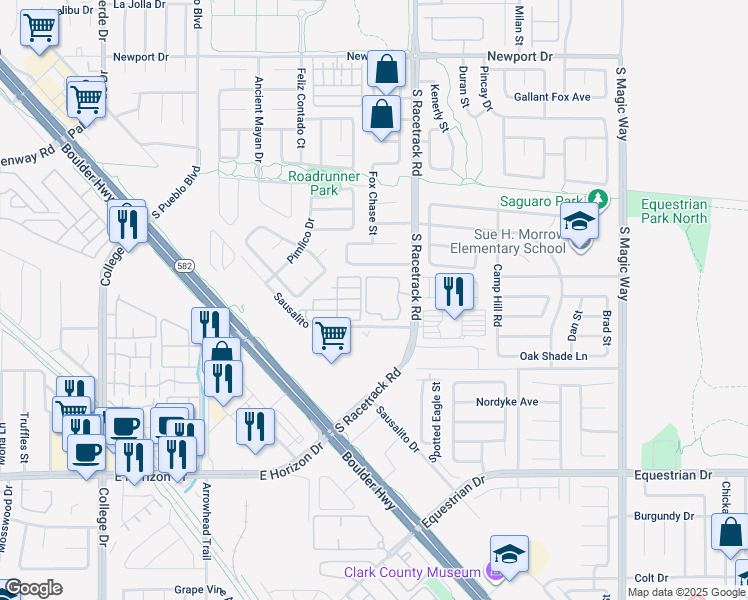 map of restaurants, bars, coffee shops, grocery stores, and more near 698 South Racetrack Road in Henderson