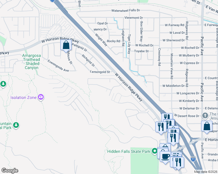map of restaurants, bars, coffee shops, grocery stores, and more near 342 Yacht Avenue in Henderson