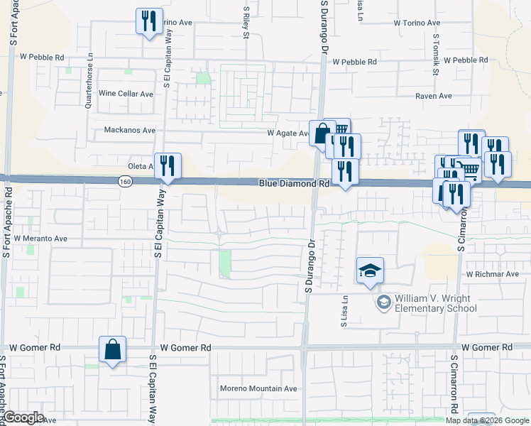 map of restaurants, bars, coffee shops, grocery stores, and more near 9319 Square Dance Place in Las Vegas