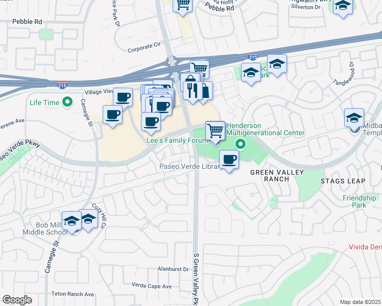 map of restaurants, bars, coffee shops, grocery stores, and more near in Henderson