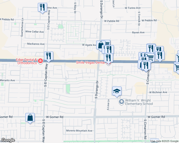 map of restaurants, bars, coffee shops, grocery stores, and more near 9315 Indian Corn Court in Las Vegas