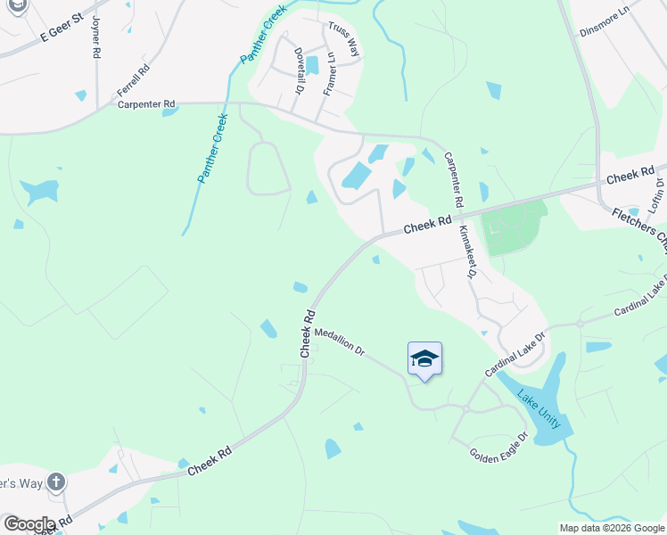 map of restaurants, bars, coffee shops, grocery stores, and more near 3527 Cheek Road in Durham