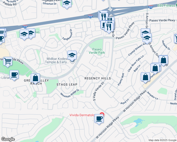 map of restaurants, bars, coffee shops, grocery stores, and more near 1936 Falcons Lair Lane in Henderson