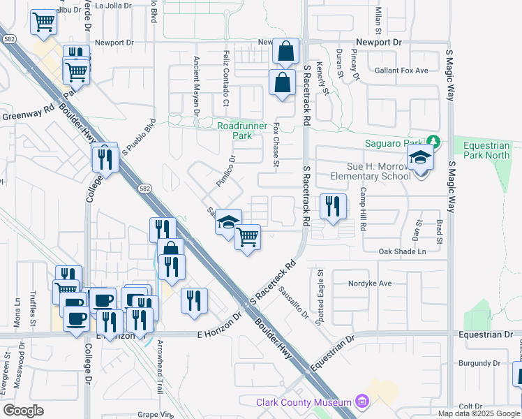 map of restaurants, bars, coffee shops, grocery stores, and more near 694 Harbor Mist Avenue in Henderson