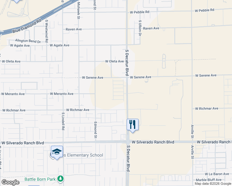 map of restaurants, bars, coffee shops, grocery stores, and more near 5003 Sage Mesa Avenue in Las Vegas