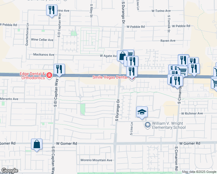 map of restaurants, bars, coffee shops, grocery stores, and more near 9315 Indian Corn Court in Las Vegas