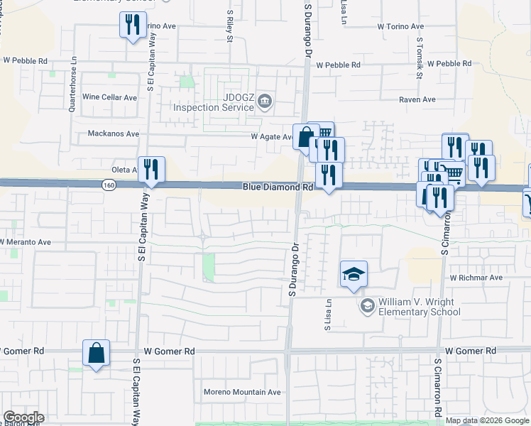 map of restaurants, bars, coffee shops, grocery stores, and more near 9315 Indian Corn Court in Las Vegas