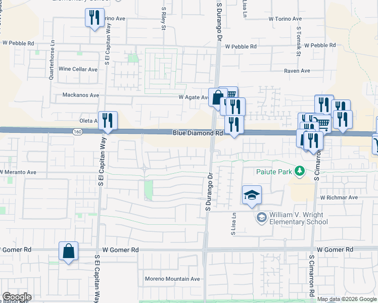 map of restaurants, bars, coffee shops, grocery stores, and more near 9315 Indian Corn Court in Las Vegas