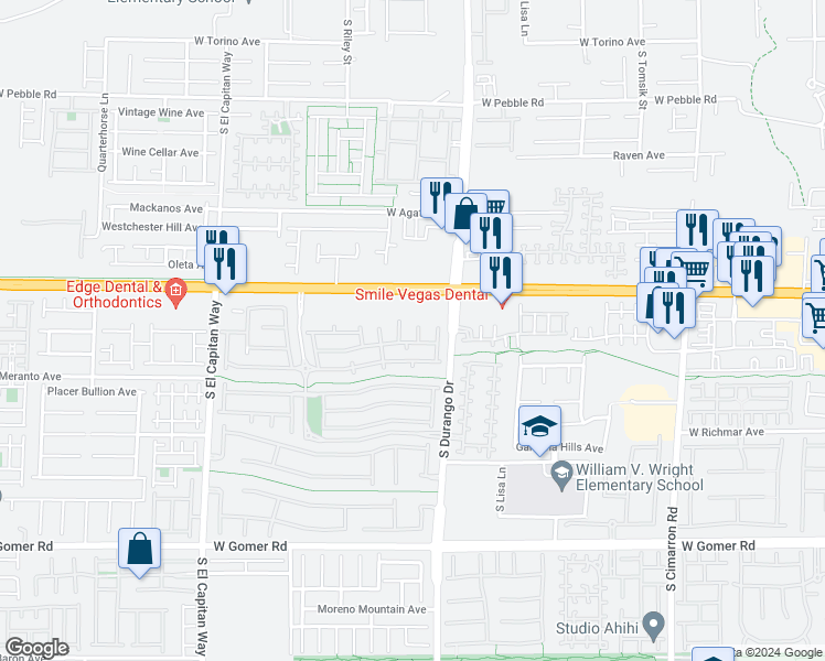map of restaurants, bars, coffee shops, grocery stores, and more near 9325 Indian Corn Court in Las Vegas