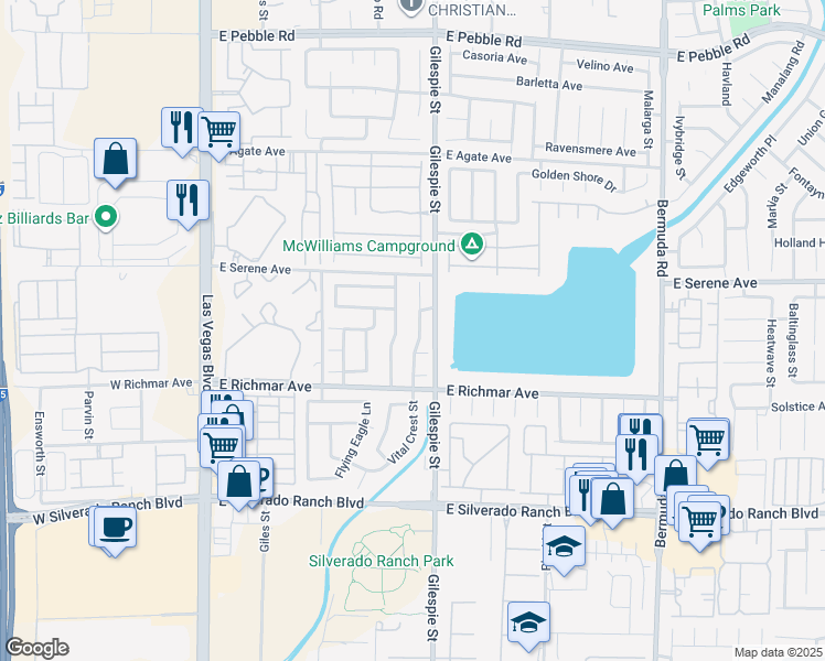 map of restaurants, bars, coffee shops, grocery stores, and more near 9371 Vital Crest Street in Las Vegas