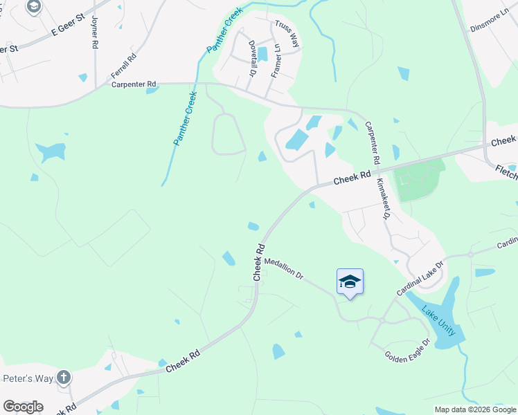 map of restaurants, bars, coffee shops, grocery stores, and more near 3515 Cheek Road in Durham