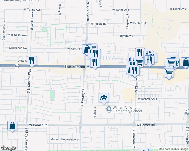 map of restaurants, bars, coffee shops, grocery stores, and more near 8520 Insignia Avenue in Las Vegas