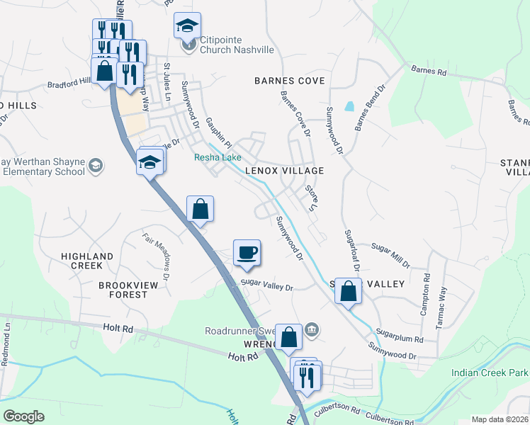 map of restaurants, bars, coffee shops, grocery stores, and more near 1441 Alteras Circle in Nashville