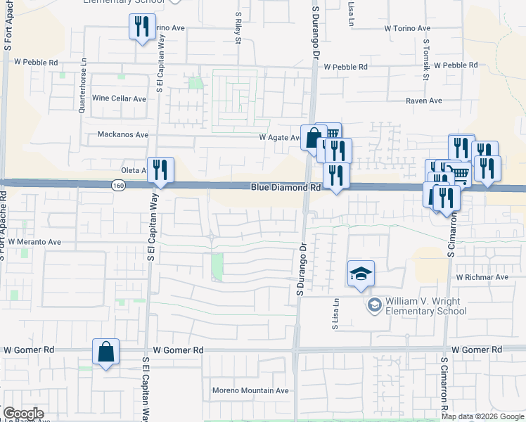 map of restaurants, bars, coffee shops, grocery stores, and more near 9318 Square Dance Place in Las Vegas
