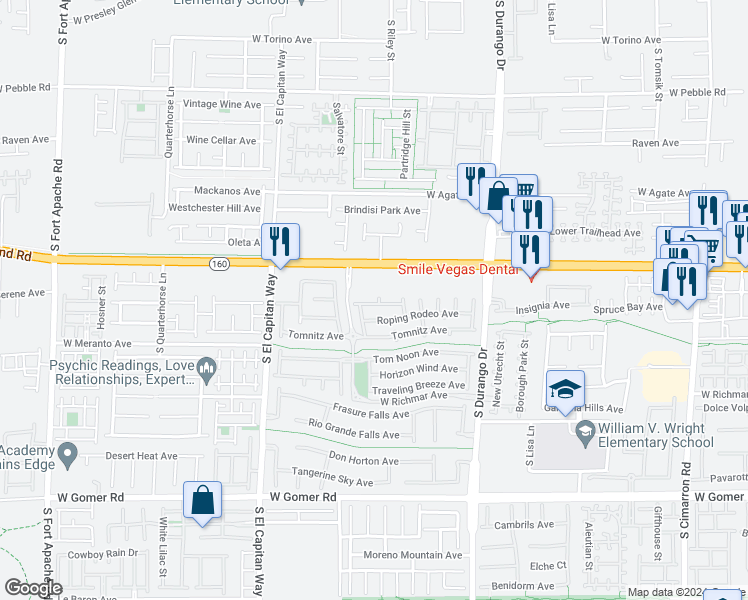 map of restaurants, bars, coffee shops, grocery stores, and more near 8826 Duncan Barrel Avenue in Las Vegas