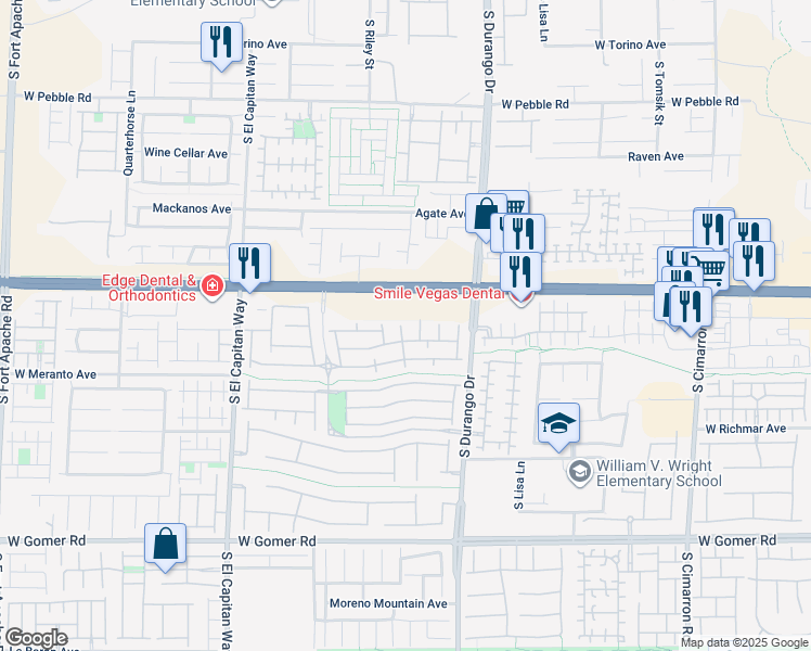 map of restaurants, bars, coffee shops, grocery stores, and more near 9318 Square Dance Place in Las Vegas