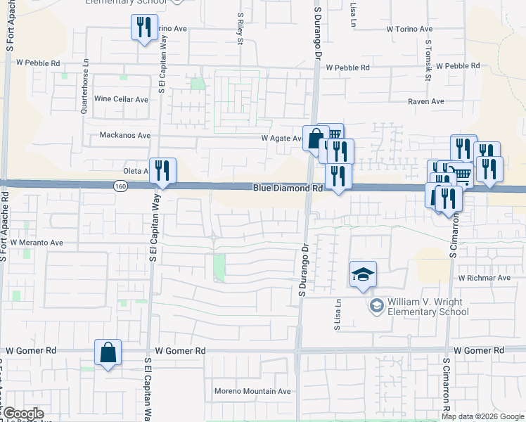 map of restaurants, bars, coffee shops, grocery stores, and more near 9319 Square Dance Place in Las Vegas