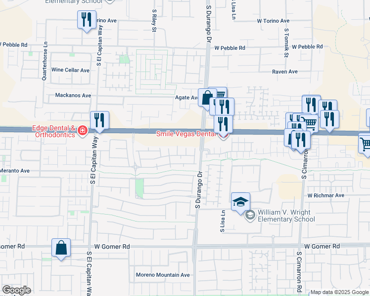 map of restaurants, bars, coffee shops, grocery stores, and more near 9315 Indian Corn Court in Las Vegas
