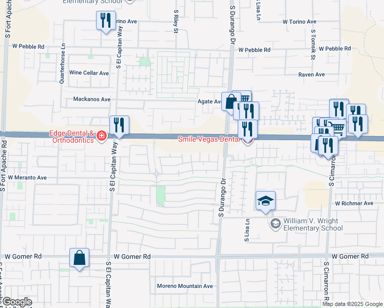 map of restaurants, bars, coffee shops, grocery stores, and more near 9319 Square Dance Place in Las Vegas