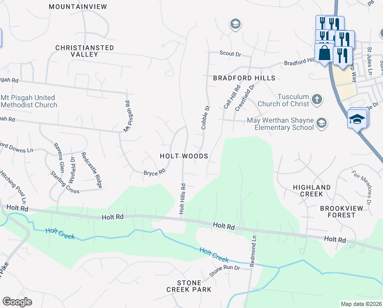 map of restaurants, bars, coffee shops, grocery stores, and more near 900 Kable Circle in Nashville