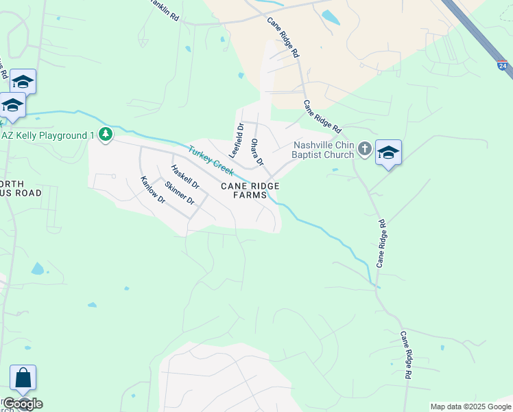 map of restaurants, bars, coffee shops, grocery stores, and more near 2116 Camille Drive in Nashville