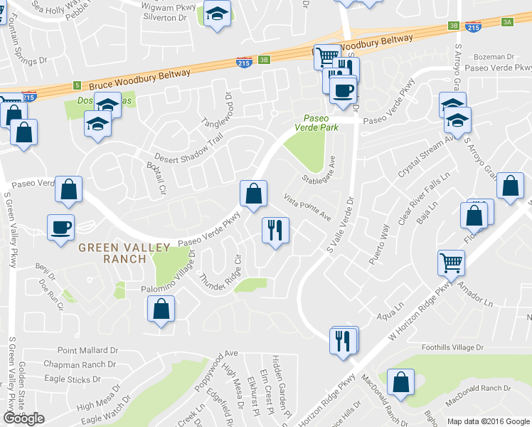 map of restaurants, bars, coffee shops, grocery stores, and more near 1933 Kachina Mountain Drive in Henderson