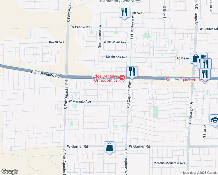 map of restaurants, bars, coffee shops, grocery stores, and more near 9310 Pinarello Street in Las Vegas