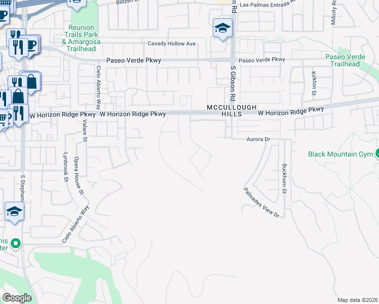 map of restaurants, bars, coffee shops, grocery stores, and more near 1062 Giovanni Lane in Henderson