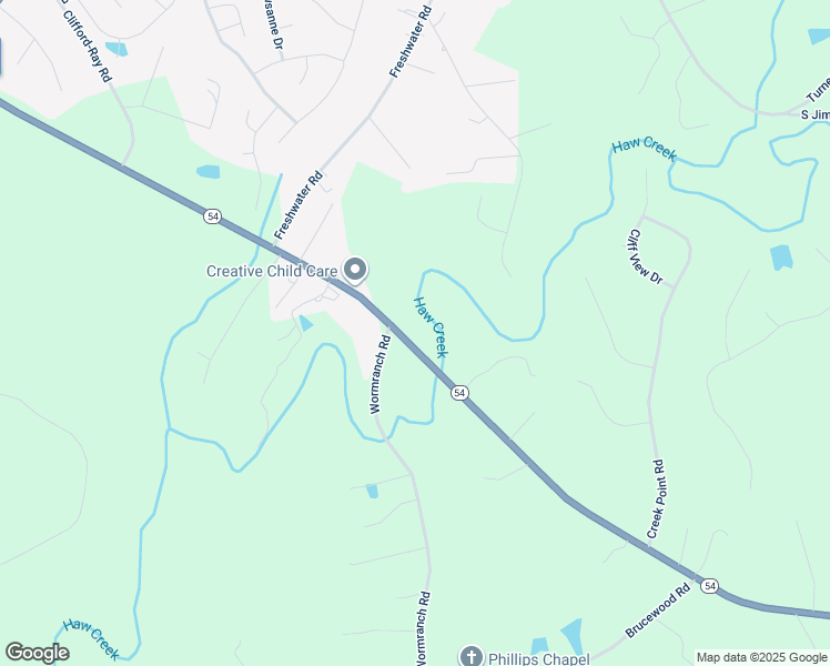 map of restaurants, bars, coffee shops, grocery stores, and more near 3340 North Carolina 54 in Haw River