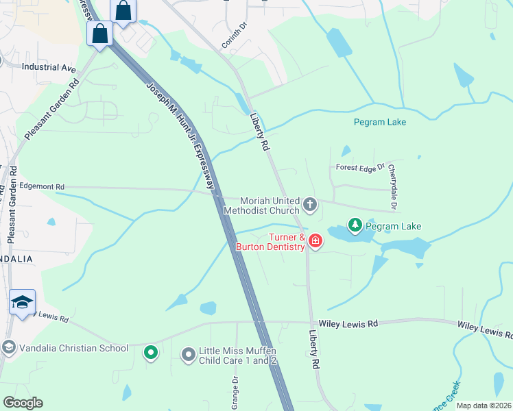 map of restaurants, bars, coffee shops, grocery stores, and more near 1022 Edgemont Road in Greensboro