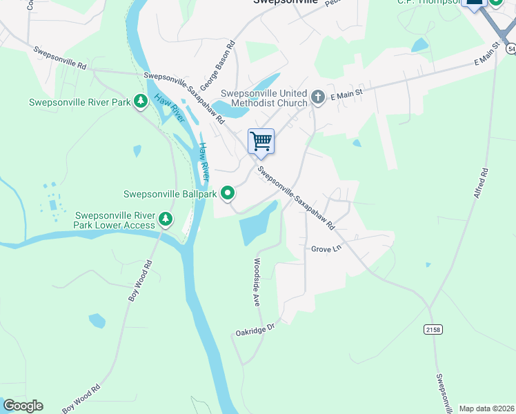 map of restaurants, bars, coffee shops, grocery stores, and more near 1046 Bob Vaughn Lane in Graham