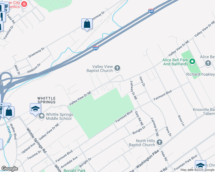map of restaurants, bars, coffee shops, grocery stores, and more near 3504 Oak Branch Circle in Knoxville