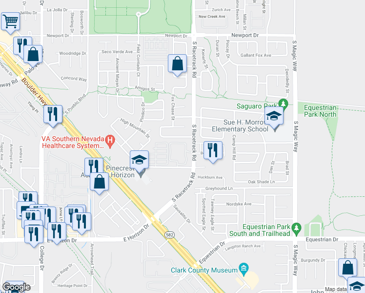 map of restaurants, bars, coffee shops, grocery stores, and more near 987 Trackers Glen Avenue in Henderson