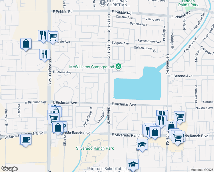 map of restaurants, bars, coffee shops, grocery stores, and more near 9371 Vital Crest Street in Las Vegas