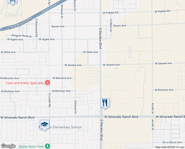 map of restaurants, bars, coffee shops, grocery stores, and more near 4993 Hunter Mesa Avenue in Las Vegas