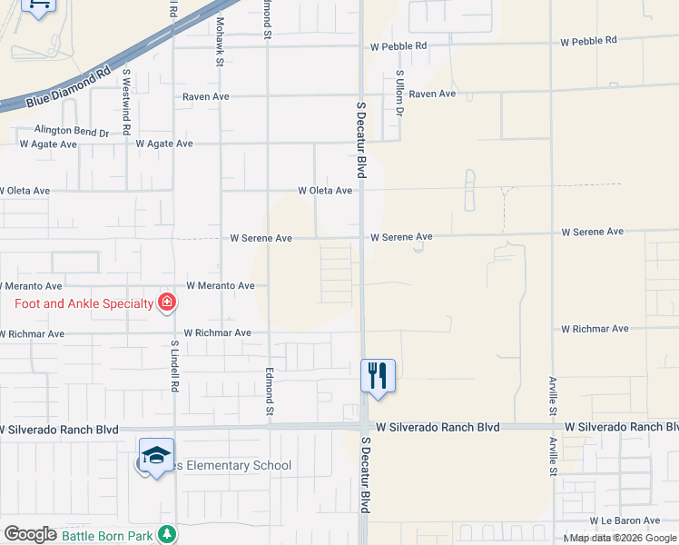 map of restaurants, bars, coffee shops, grocery stores, and more near 4961 Hunter Mesa Avenue in Las Vegas
