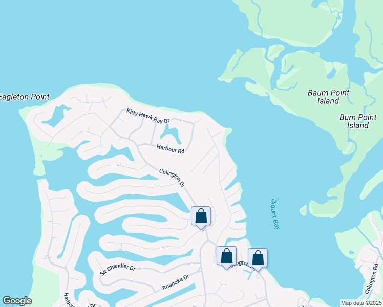 map of restaurants, bars, coffee shops, grocery stores, and more near 326 Harbour Road in Kill Devil Hills