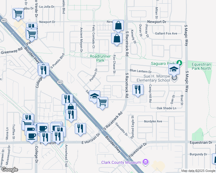 map of restaurants, bars, coffee shops, grocery stores, and more near 695 Telegraph Hill Avenue in Henderson