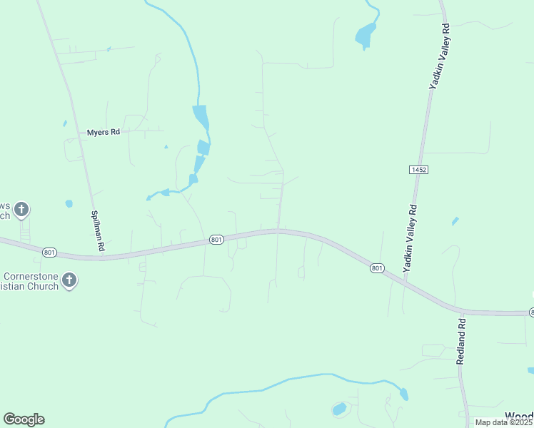 map of restaurants, bars, coffee shops, grocery stores, and more near North Carolina 801 in Advance