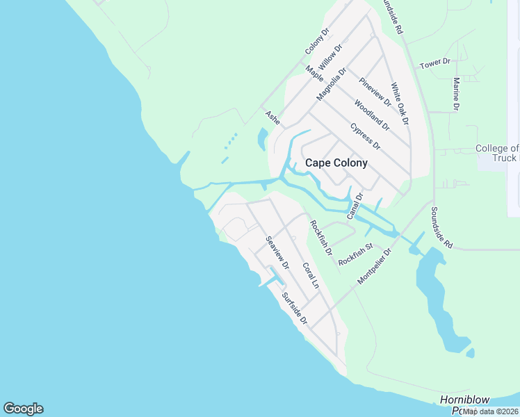map of restaurants, bars, coffee shops, grocery stores, and more near 203 Blackbeards Road in Edenton