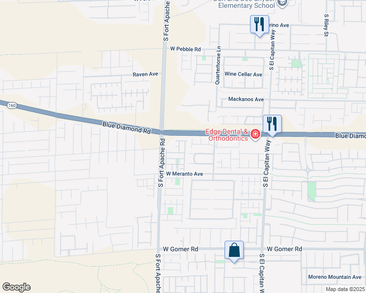 map of restaurants, bars, coffee shops, grocery stores, and more near 9281 Hosner Street in Las Vegas